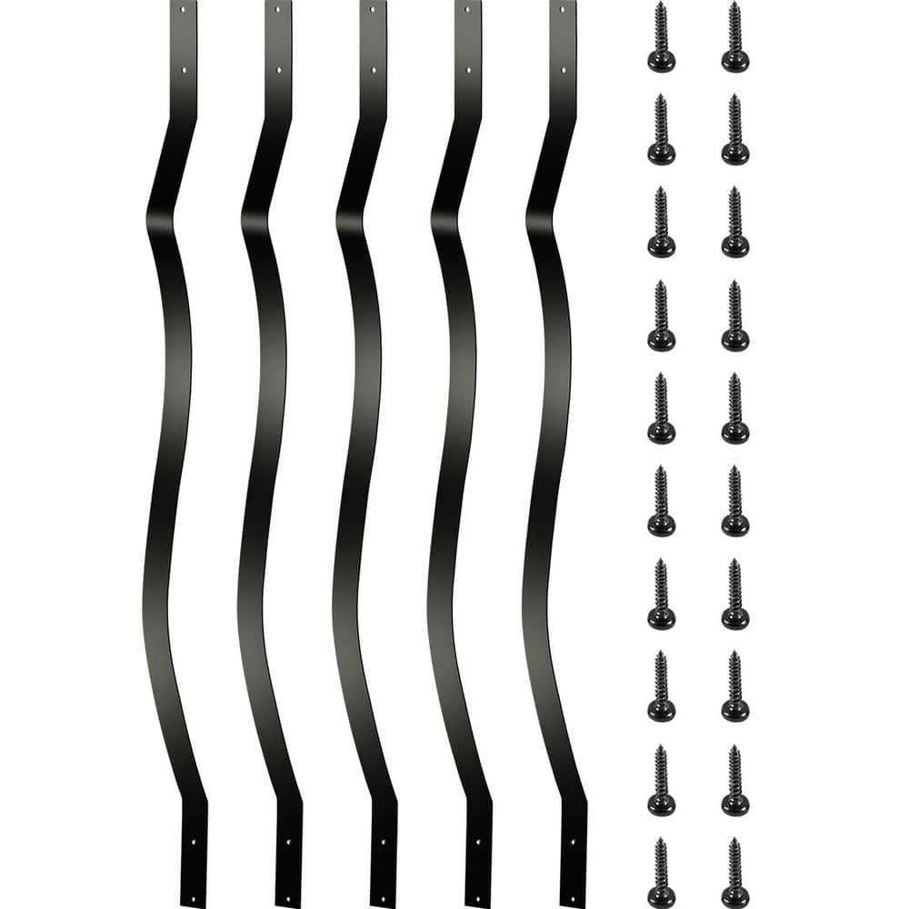 VEVOR 32.25 in. x 1 in. Deck Balusters Staircase Baluster Staircase Iron Baluster Wave Arc Baluster for Outdoor (51-Pack)