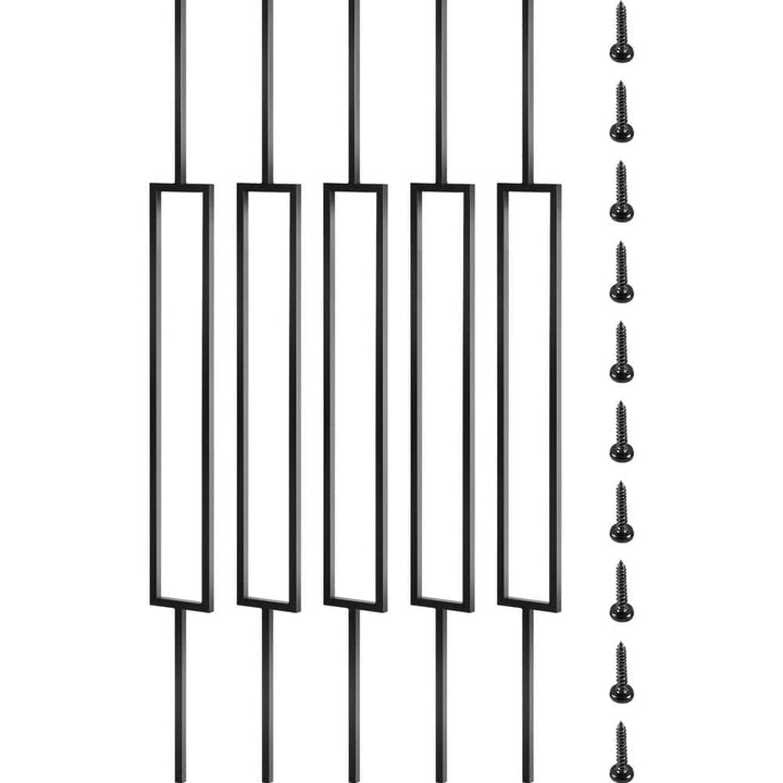 VEVOR 44 in. x 0.5 in. Deck Balusters Metal Deck Spindles Iron Staircase Baluster Black Baluster for Outdoor (10-Pack)