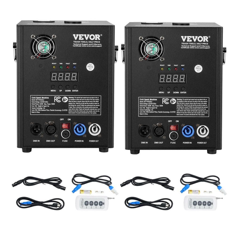 VEVOR Cold Spark Firework Machine x2 500 W 6.6-13 ft. Stage DJ Wedding Event Party