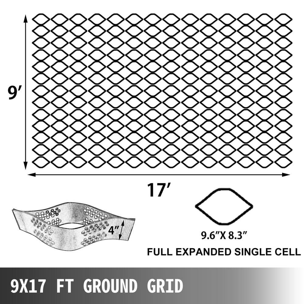 VEVOR Grass Grids 9 ft. x 17 ft. x 4 in. Geo Grid Driveway 153 sq. ft. Ground Pavers for Landscaping