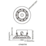 Viribright 11.42 in. 175-Watt Equivalent Integrated LED Dimmable Black Economy UFO High Bay Light 4000K