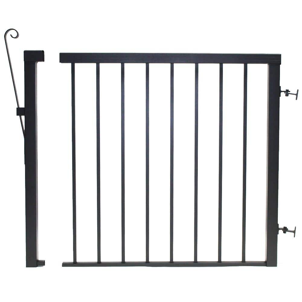 Vista Railing Systems Inc Vista Railing Systems 42 in. x 48 in. Powder Coated Aluminum Wide Gate with Straight Picket - Black PB7480XB