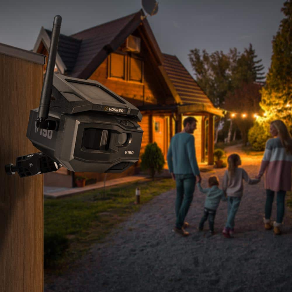 VOSKER Solar Powered Wireless 4G LTE Cellular Outdoor Bullet Security Camera with Rechargeable Battery