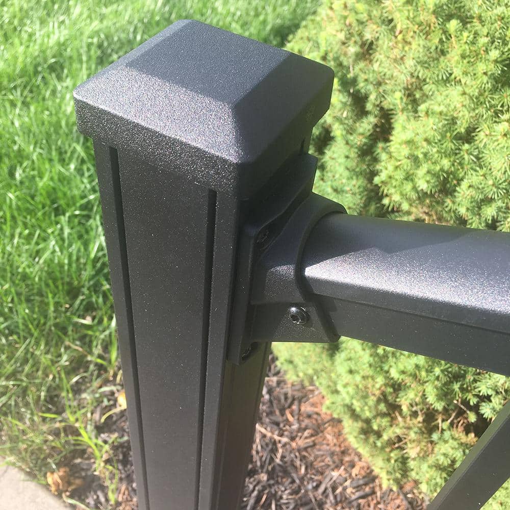 Weatherables Stanford 2.5 in. x 2.5 in. x 44 in. Textured Black Aluminum Post Kit