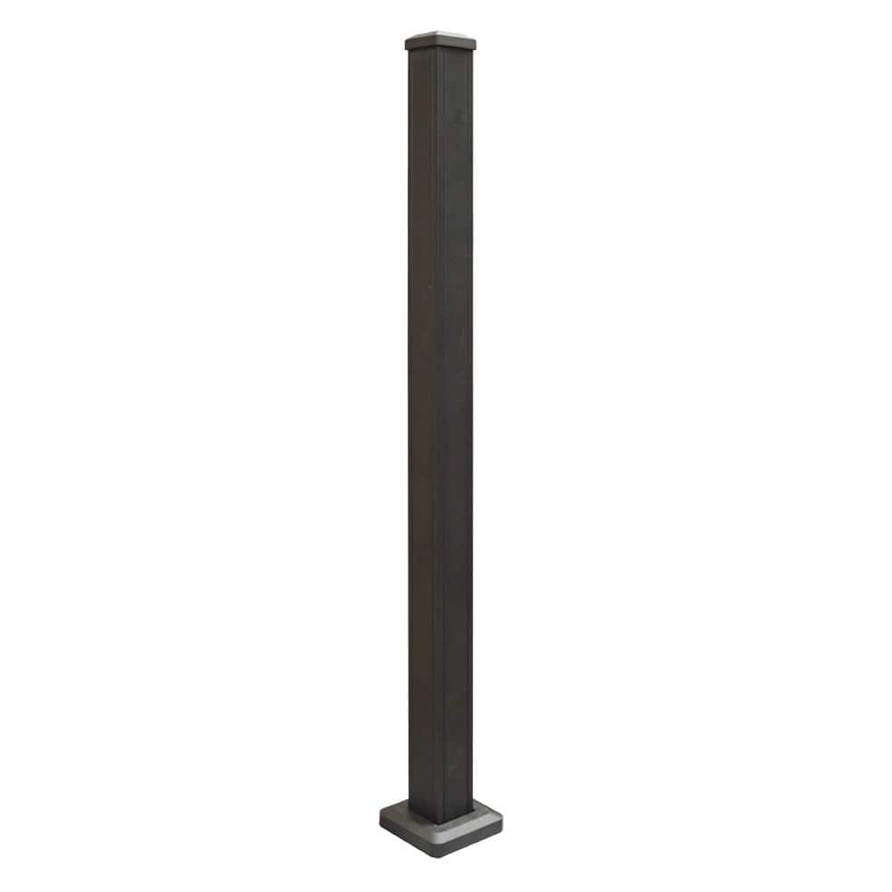 Weatherables Stanford 2.5 in. x 2.5 in. x 54 in. Textured Black Aluminum Post Kit