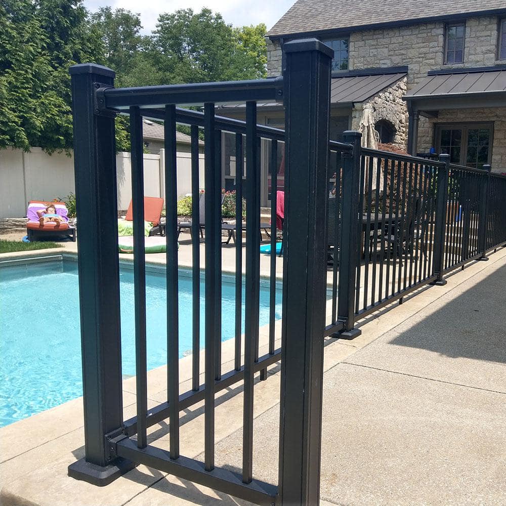 Weatherables Stanford 2.5 in. x 2.5 in. x 54 in. Textured Black Aluminum Post Kit