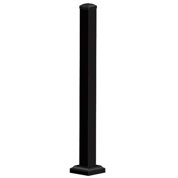 Weatherables 3 in. x 3 in. x 3-2/3 ft. Textured Black Aluminum Post Kit