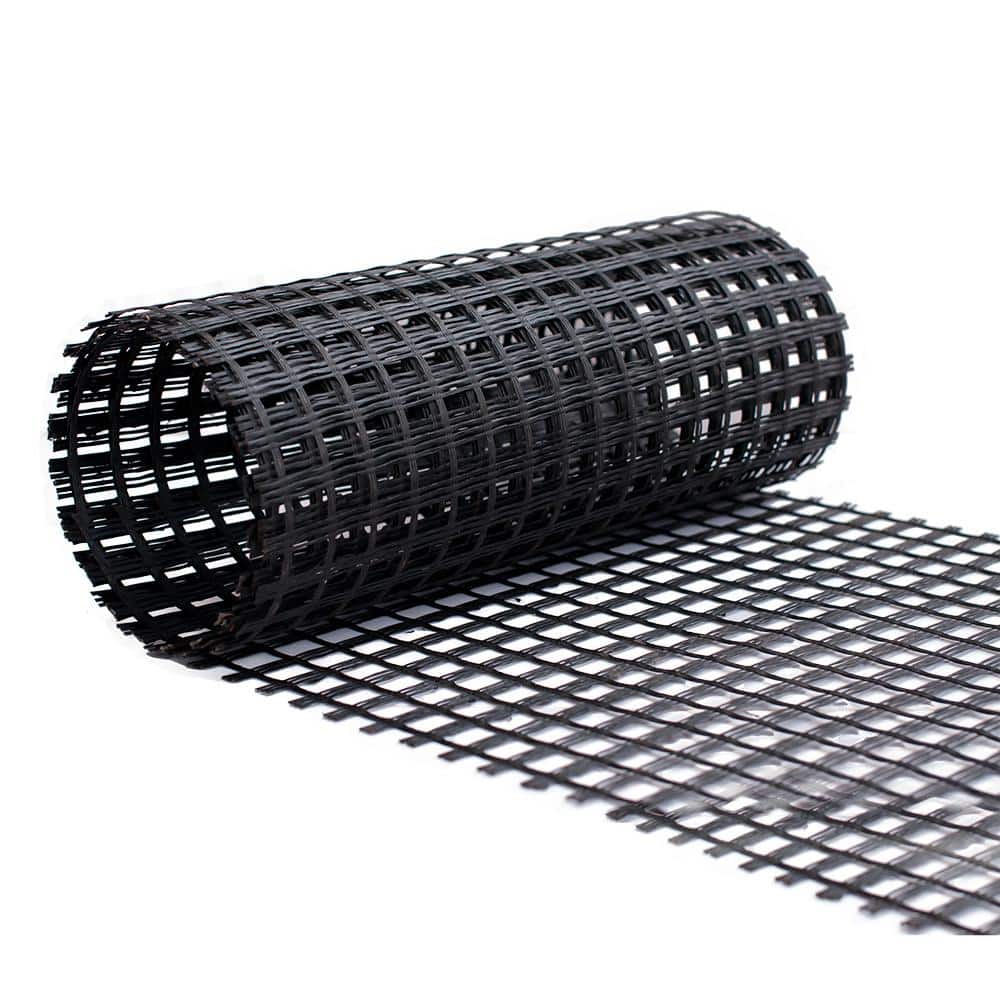 Wellco 4.9 ft. W x 32.8 ft. L x 0.2 in. H 80KN Biaxial Geogrid Black Plastic Paver Base for Landscaping, Sheds, Pathway