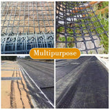 Wellco 4.9 ft. W x 98.4 ft. L x 0.2 in. H 80KN Biaxial Geogrid Black Plastic Paver Base for Landscaping, Sheds