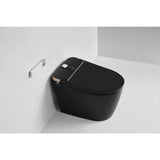 WELLFOR USBY 1.28 GPF Elongated Black Bidet Toilet with Heated Seat & Auto Features