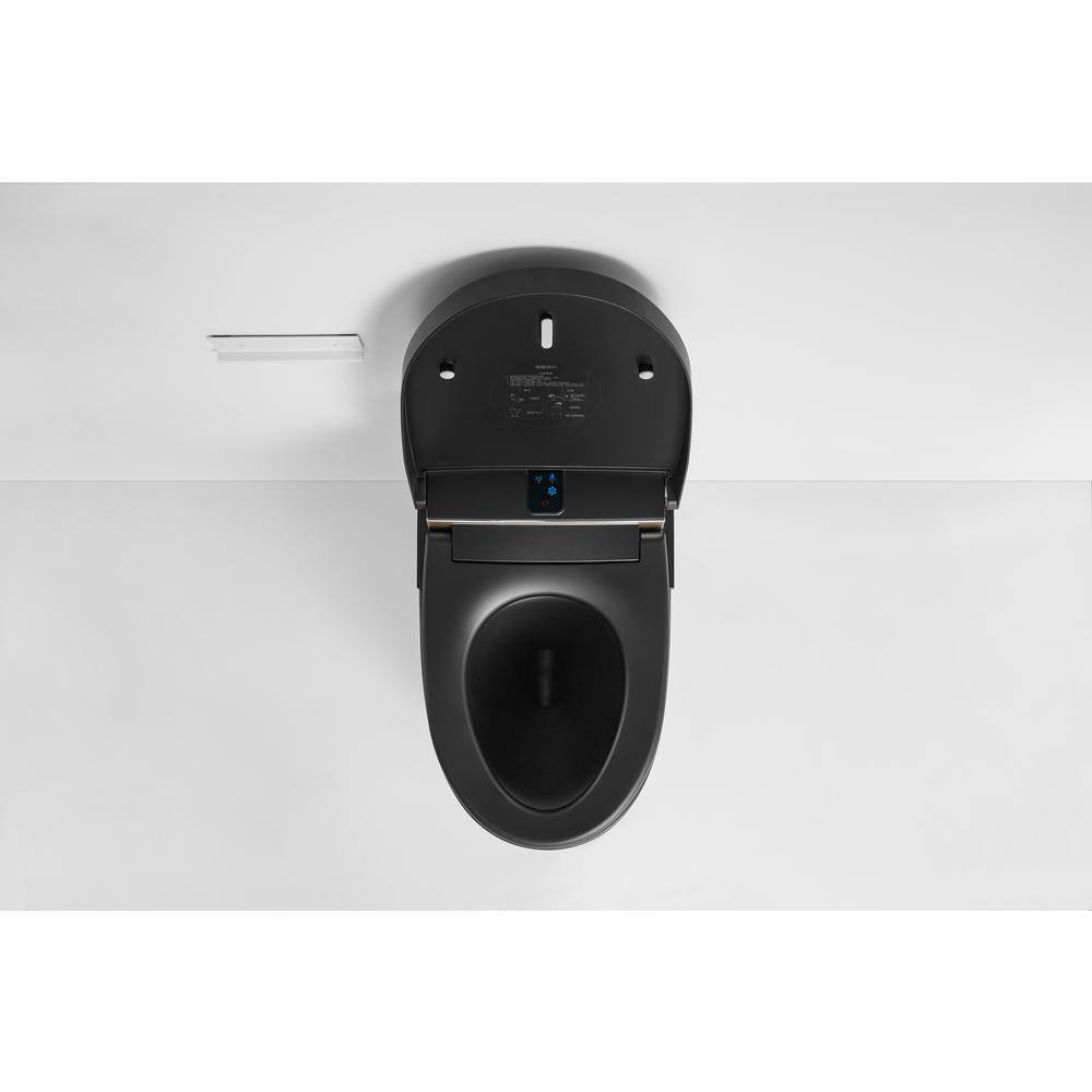 WELLFOR USBY 1.28 GPF Elongated Black Bidet Toilet with Heated Seat & Auto Features