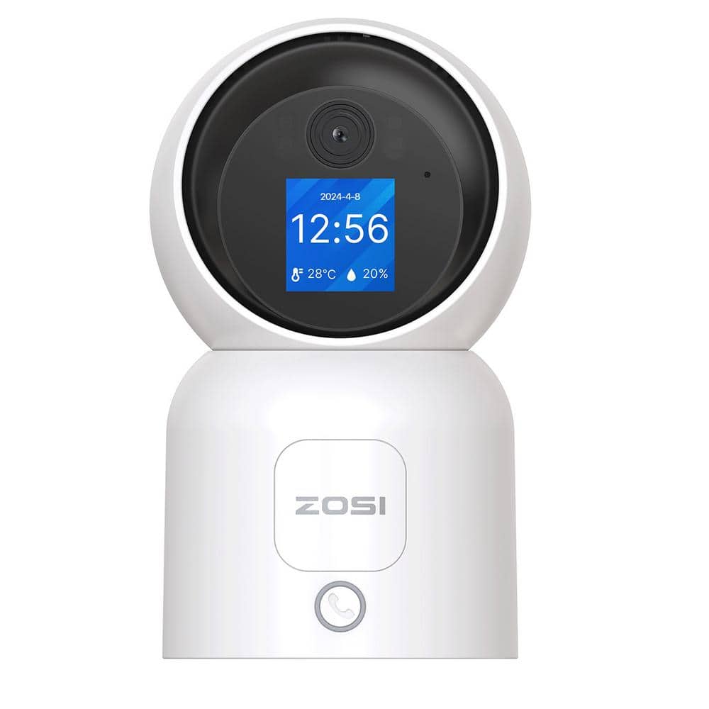 ZOSI Wired 3K 5MP Plug-in Indoor Smart Security Camera, 360 PT Baby/Pet Monitor, One-Touch Call, 2-Way Video, 2.4/5GHz