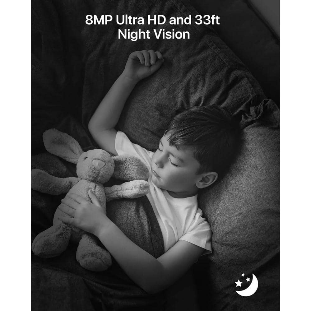 ZOSI 4K 8MP Plug-in Smart Home Security Camera Indoor, 360° PT Baby/Pet Monitor, One-Touch Call, 2-Way Video, 2.4/5GHz