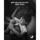 ZOSI 4K 8MP Plug-in Smart Home Security Camera Indoor, 360° PT Baby/Pet Monitor, One-Touch Call, 2-Way Video, 2.4/5GHz
