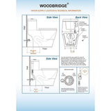 WOODBRIDGE 1-Piece 1.0/1.6 GPF High-Efficiency Dual-Flush Elongated Toilet, Black with Chrome Button, Soft-Close Seat Included