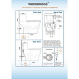 WOODBRIDGE 1-Piece 1.0/1.6 GPF High-Efficiency Dual-Flush Elongated Toilet, Black with Chrome Button, Soft-Close Seat Included