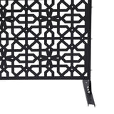 YIYIBYUS 6.2 ft. x 2.9 ft. Black Steel Privacy Screen Freestanding Outdoor/Indoor Adjustable Height Decorative Privacy Screen