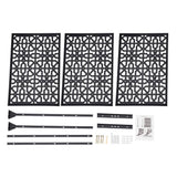 YIYIBYUS 6.2 ft. x 2.9 ft. Black Steel Privacy Screen Freestanding Outdoor/Indoor Adjustable Height Decorative Privacy Screen