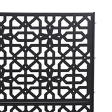 YIYIBYUS 6.2 ft. x 2.9 ft. Black Steel Privacy Screen Freestanding Outdoor/Indoor Adjustable Height Decorative Privacy Screen