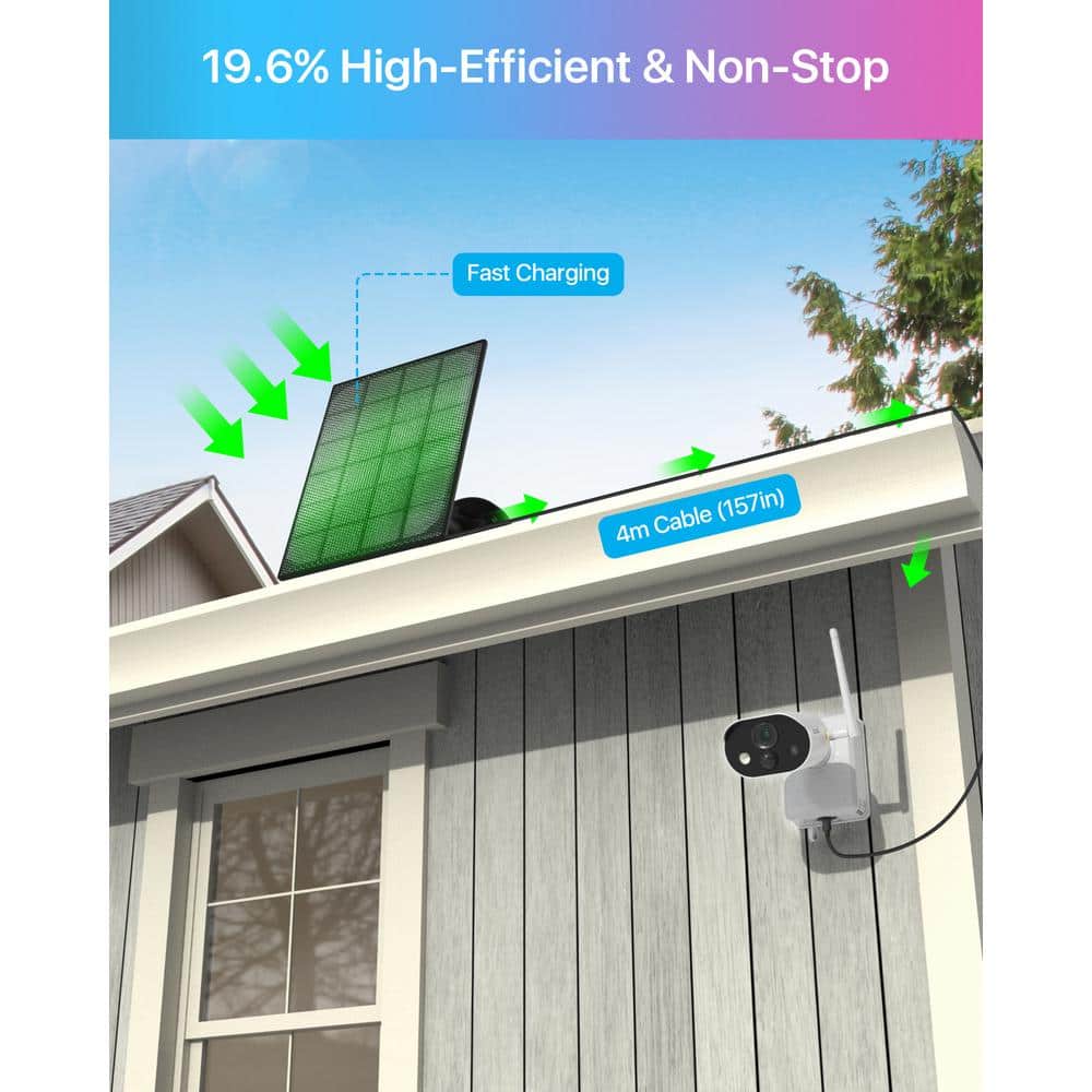 ZOSI Solar Panel Power Supply Only Work for Wireless 3MP Home Security Camera Model ZNC3063Y, ZNC6963Y