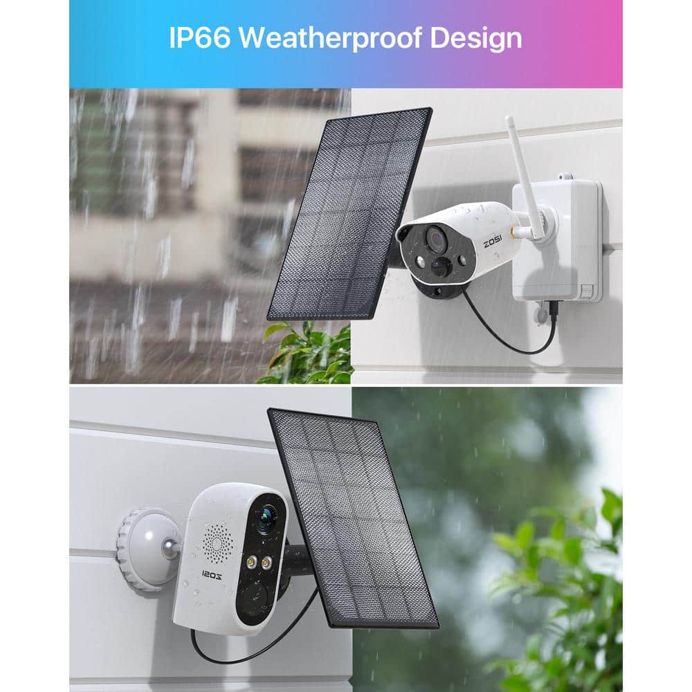 ZOSI Solar Panel Power Supply Only Work for Wireless 3MP Home Security Camera Model ZNC3063Y, ZNC6963Y