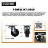 Everbilt 1-1/2 in. Soft Rubber Swivel Plate Caster, 40 lb. Load Rating
