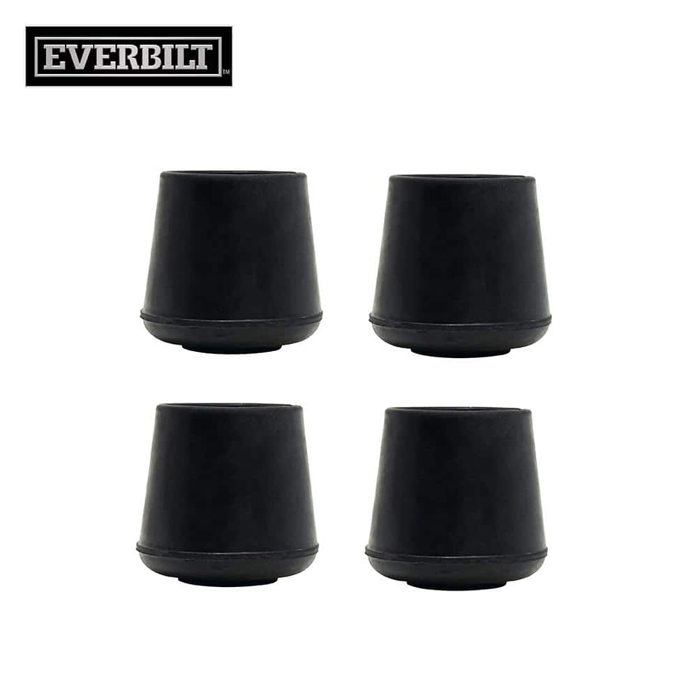 Everbilt 1 in. Black Rubber Leg Tips (4-Pack)