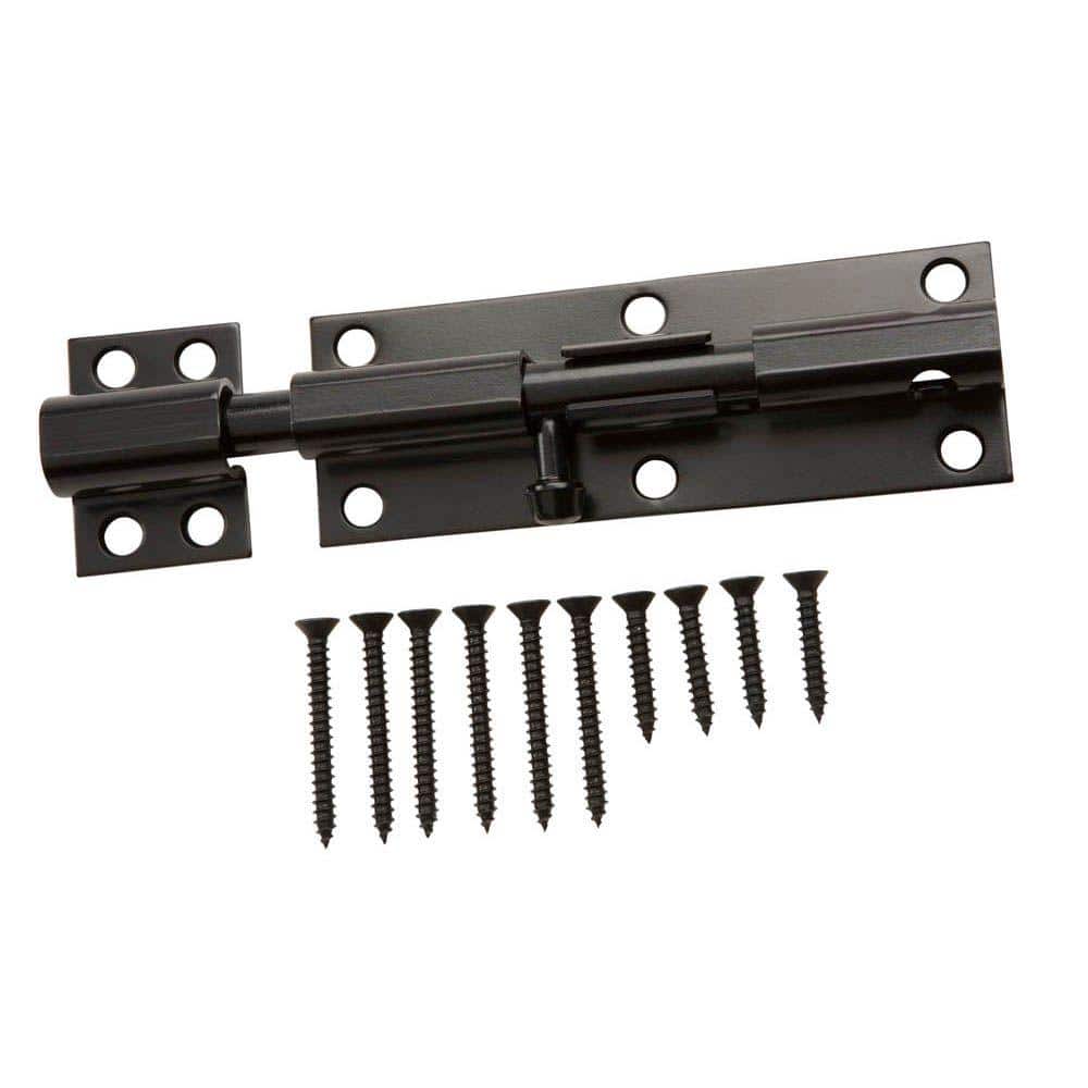 Everbilt 6 in. Black Heavy Duty Barrel Bolt