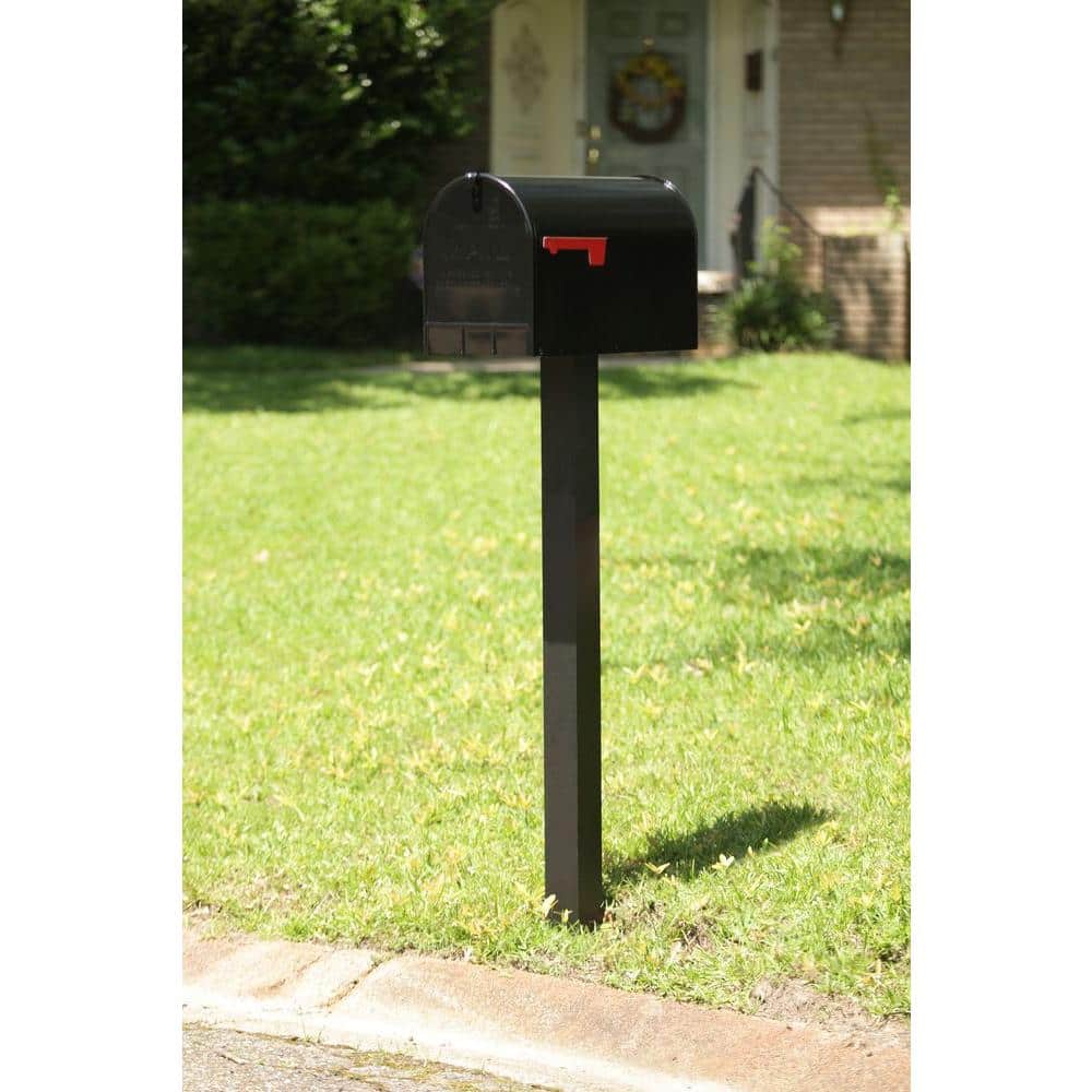 Stanley Extra Large Steel Post-Mount Mailbox, Black
