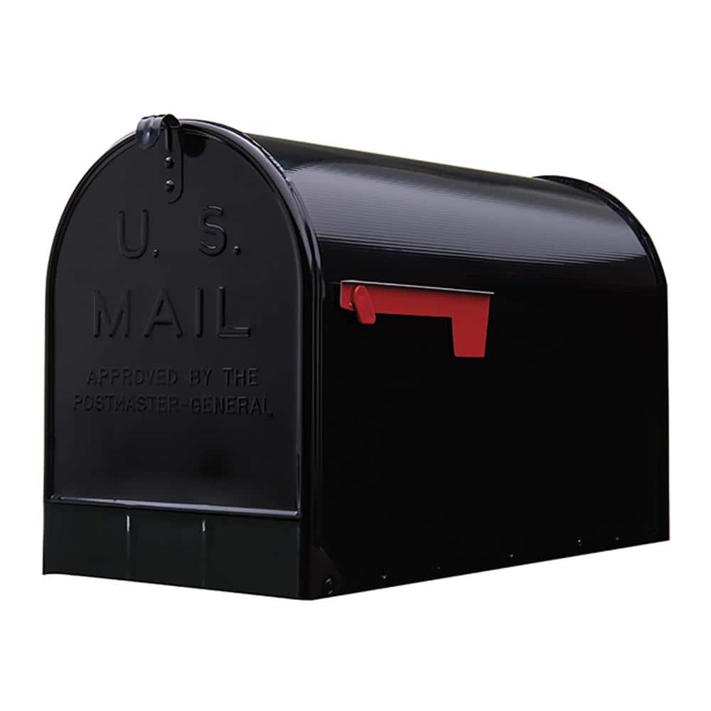 Stanley Extra Large Steel Post-Mount Mailbox, Black