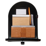 Stanley Extra Large Steel Post-Mount Mailbox, Black