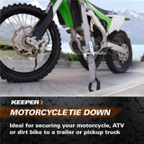 Keeper 1 in. x 6 ft. 400 lbs Motorcycle Cam Buckle Tie-Down, 2-Pack