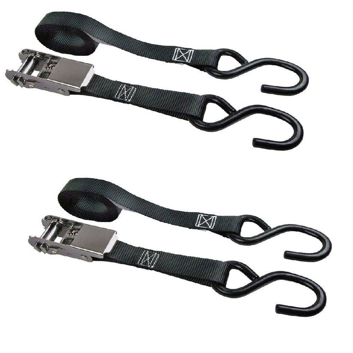 Keeper 8 ft. x 1 in. Stainless Steel Ratchet Tie-Down Straps, 500 lbs. WLL (2-Pack)
