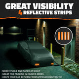 Mockins 190 in. x 75 in. x 60 in. Heavy-Duty Waterproof Car Cover - Thick 250g PVC Cotton Lined - Medium Sedan