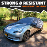 Mockins 190 in. x 75 in. x 60 in. Heavy-Duty Waterproof Car Cover - Thick 250g PVC Cotton Lined - Medium Sedan