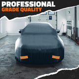 Mockins 190 in. x 75 in. x 60 in. Heavy-Duty Waterproof Car Cover - Thick 250g PVC Cotton Lined - Medium Sedan