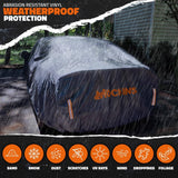 Mockins 190 in. x 75 in. x 60 in. Heavy-Duty Waterproof Car Cover - Thick 250g PVC Cotton Lined - Medium Sedan