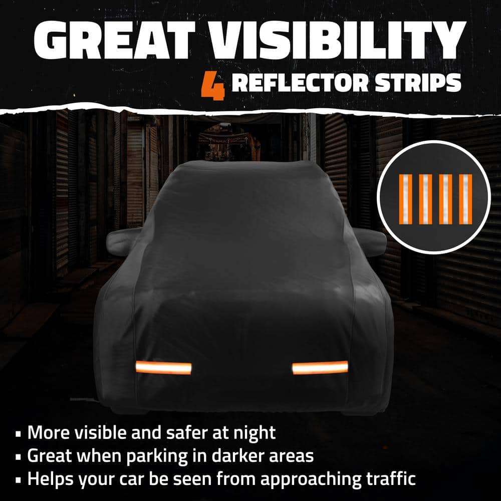 Mockins 200 in. x 75 in. x 75 in. Extra Thick Heavy-Duty SUV Waterproof Car Cover - 250 g PVC Cotton Lined - Black