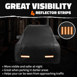 Mockins 200 in. x 75 in. x 75 in. Extra Thick Heavy-Duty SUV Waterproof Car Cover - 250 g PVC Cotton Lined - Black