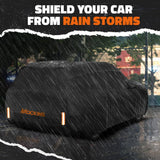 Mockins 200 in. x 75 in. x 75 in. Extra Thick Heavy-Duty SUV Waterproof Car Cover - 250 g PVC Cotton Lined - Black