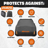 Mockins 200 in. x 75 in. x 75 in. Extra Thick Heavy-Duty SUV Waterproof Car Cover - 250 g PVC Cotton Lined - Black