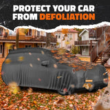 Mockins 200 in. x 75 in. x 75 in. Extra Thick Heavy-Duty SUV Waterproof Car Cover - 250 g PVC Cotton Lined - Black