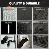 Mockins 200 in. x 75 in. x 75 in. Extra Thick Heavy-Duty SUV Waterproof Car Cover - 250 g PVC Cotton Lined - Black