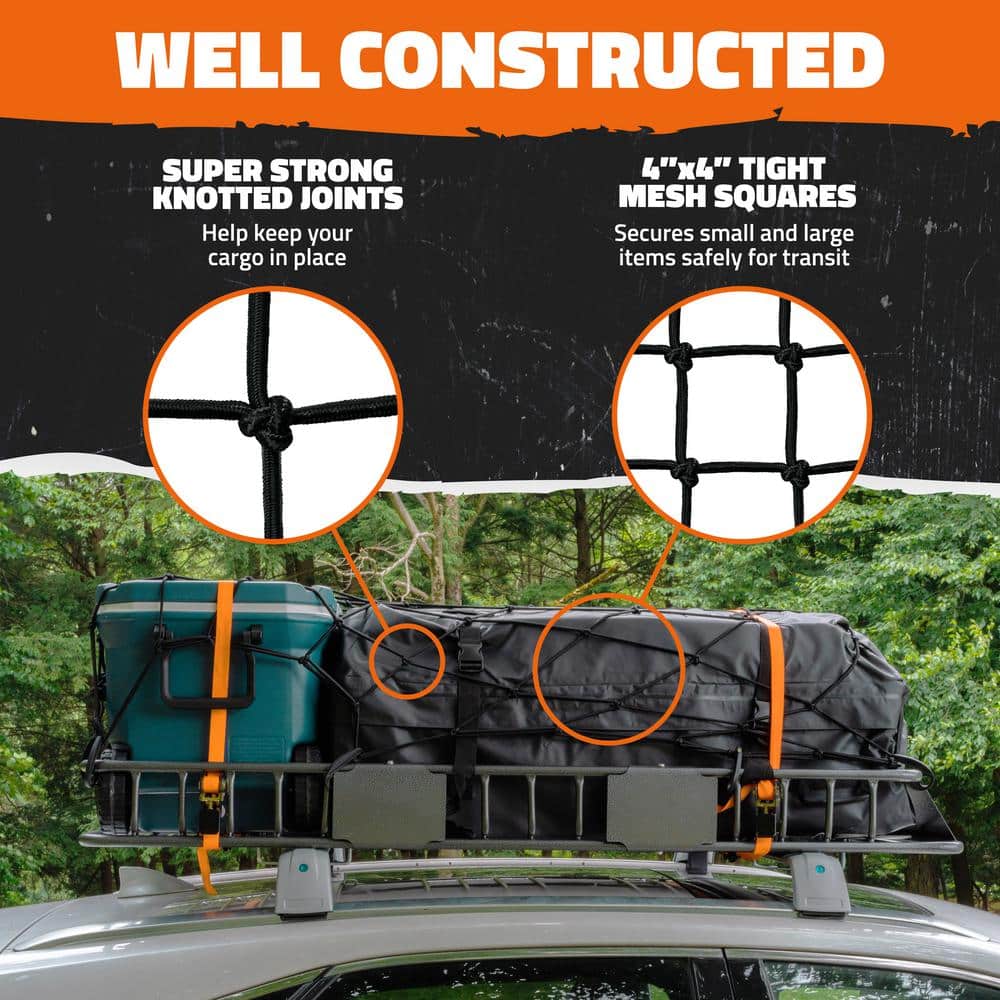 Mockins 50 in. x 36 in. Heavy-Duty Bungee Net, Stretches to 100 in. x 75 in.
