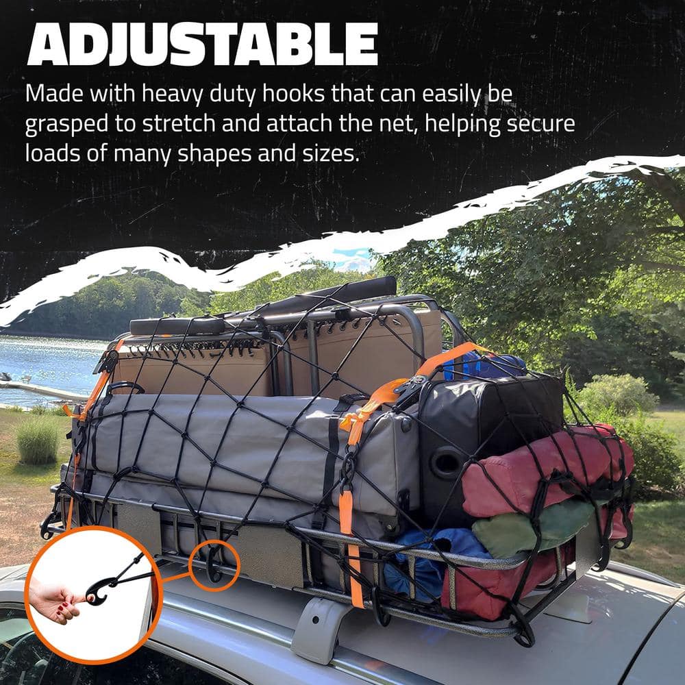 Mockins 50 in. x 36 in. Heavy-Duty Bungee Net, Stretches to 100 in. x 75 in.