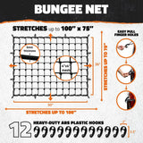 Mockins 50 in. x 36 in. Heavy-Duty Bungee Net, Stretches to 100 in. x 75 in.