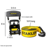 STANLEY 1.5 in. x 16 ft. Ratchet Straps, 3,300 lbs Break Strength, 2-Pack