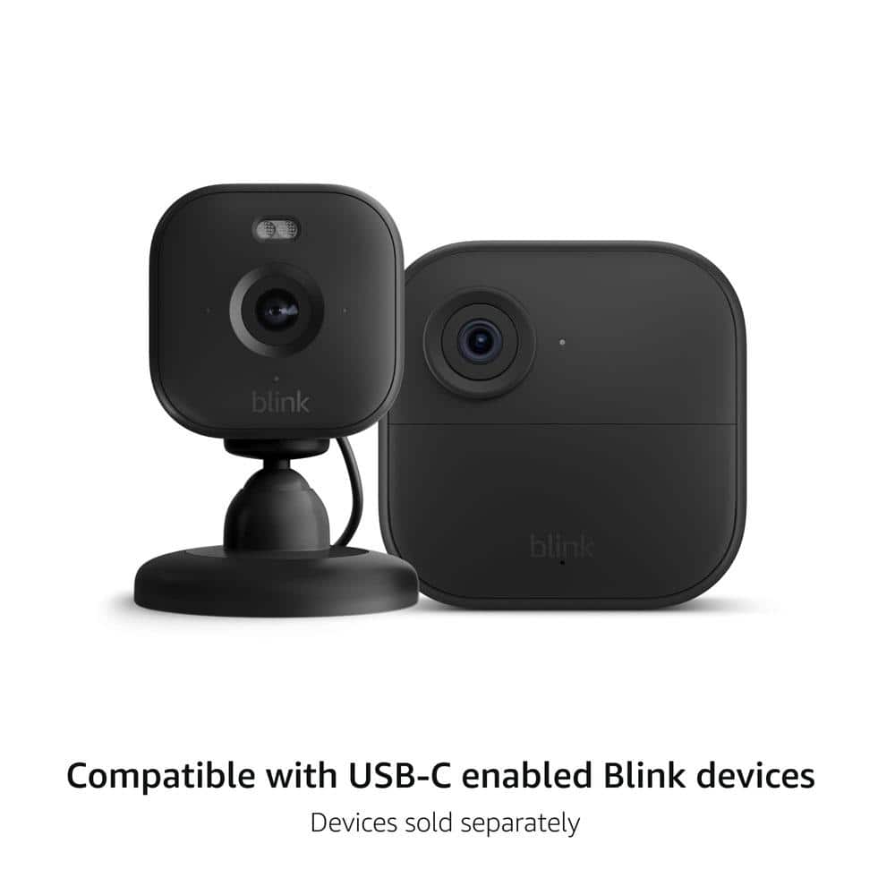 Blink Weather Resistant 13 ft Power Adapter for Blink Mini 2 Security Camera and Blink Outdoor 4 Camera Systems (Black)