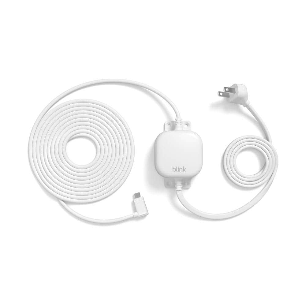 Blink Weather Resistant 13 ft Power Adapter for Blink Mini 2 Security Camera and Blink Outdoor 4 Camera Systems (White)