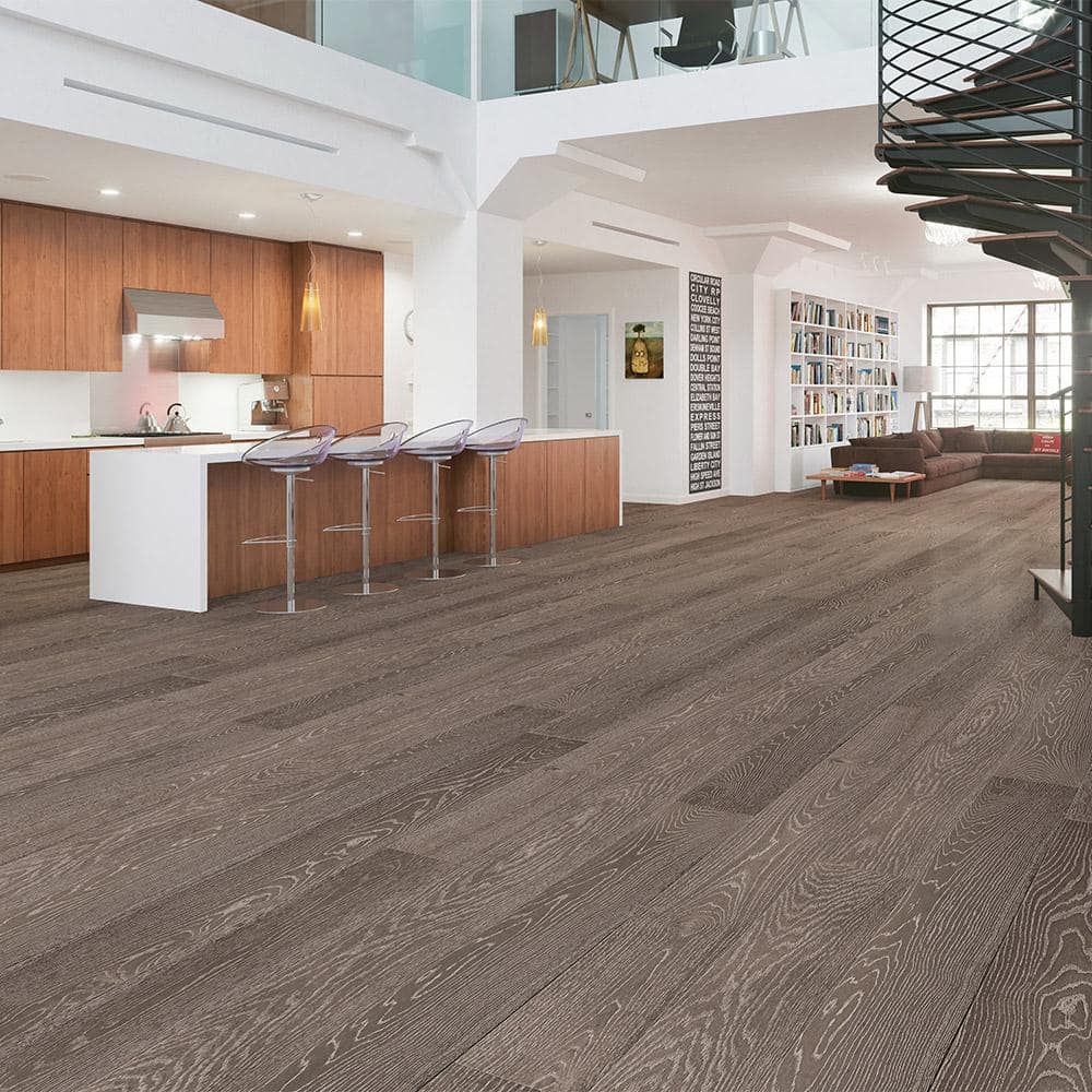 ACQUA FLOORS Blissful Talin 1/4 in. T x 7.5 in. W Click Lock Wire Brushed Engineered Hardwood Flooring (23.32 sq.ft./case)